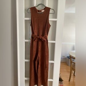 Suede Jumpsuit with belt